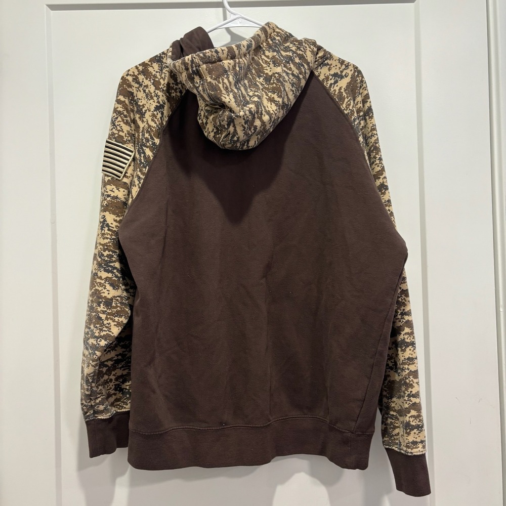 Ariat Mens Rebar Hoodie Brown Digital Camo Pullover Fleece Sweater Large - Picture 3 of 6